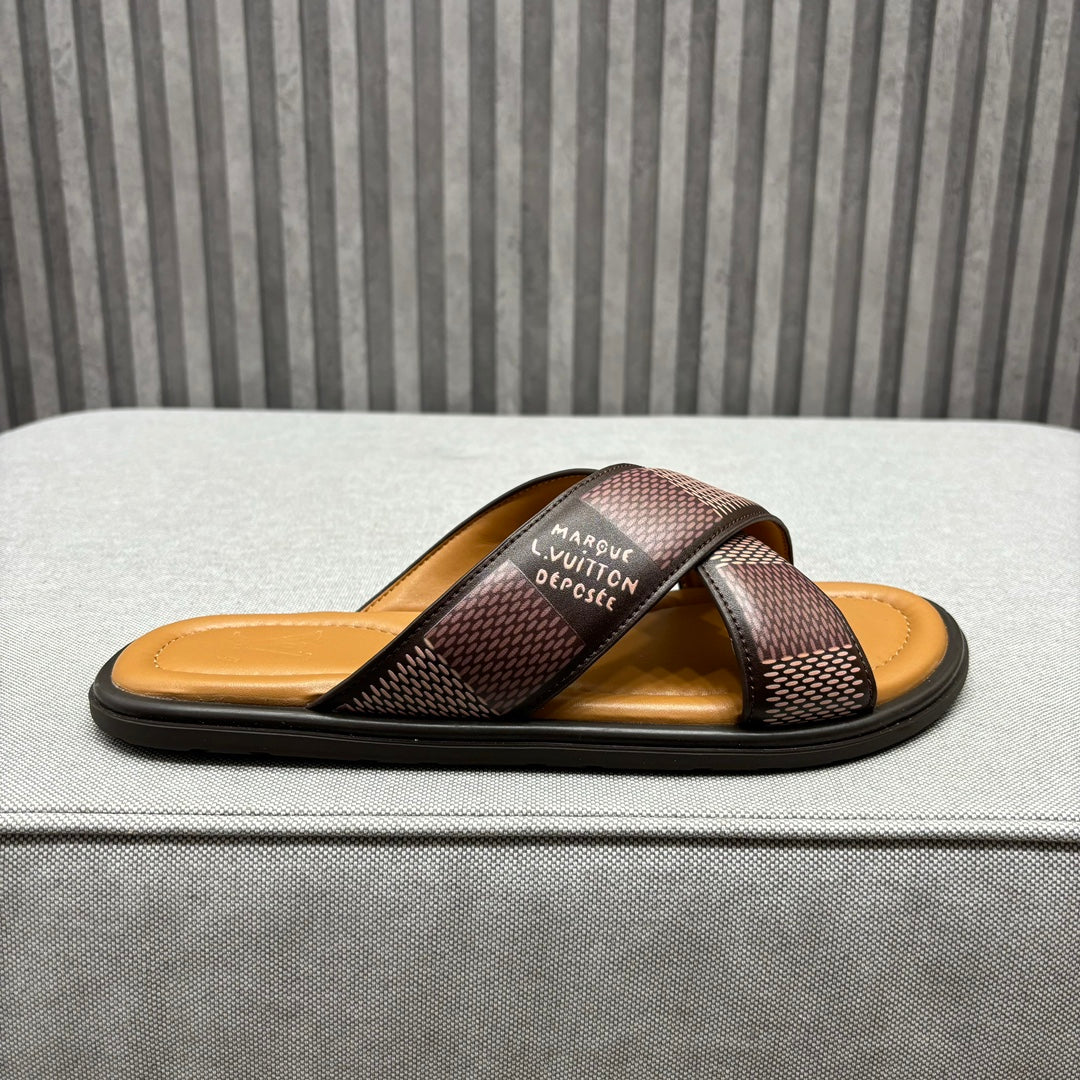 LV VENICE MULE SANDALS CARAMEL BROWN