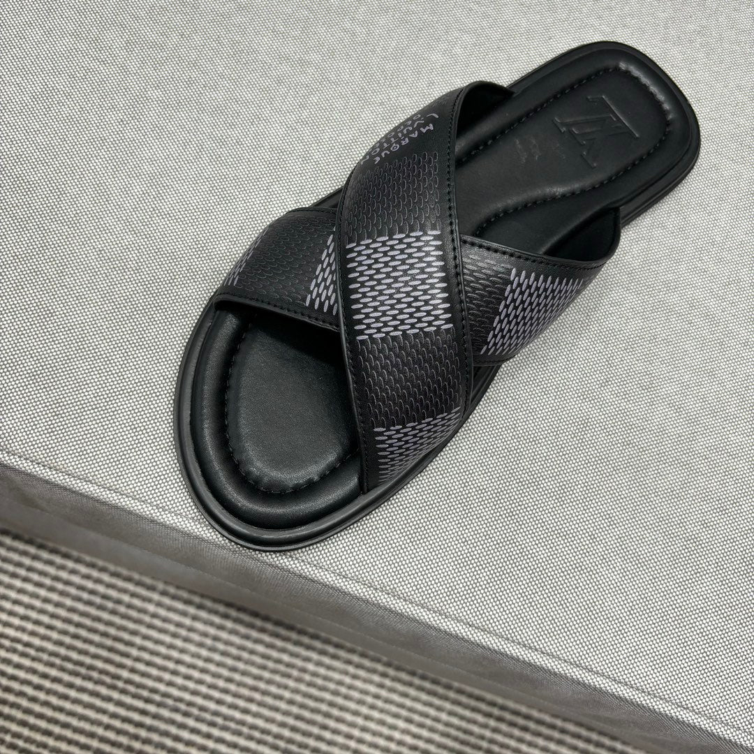 LV VENICE MULE SANDALS BLACK