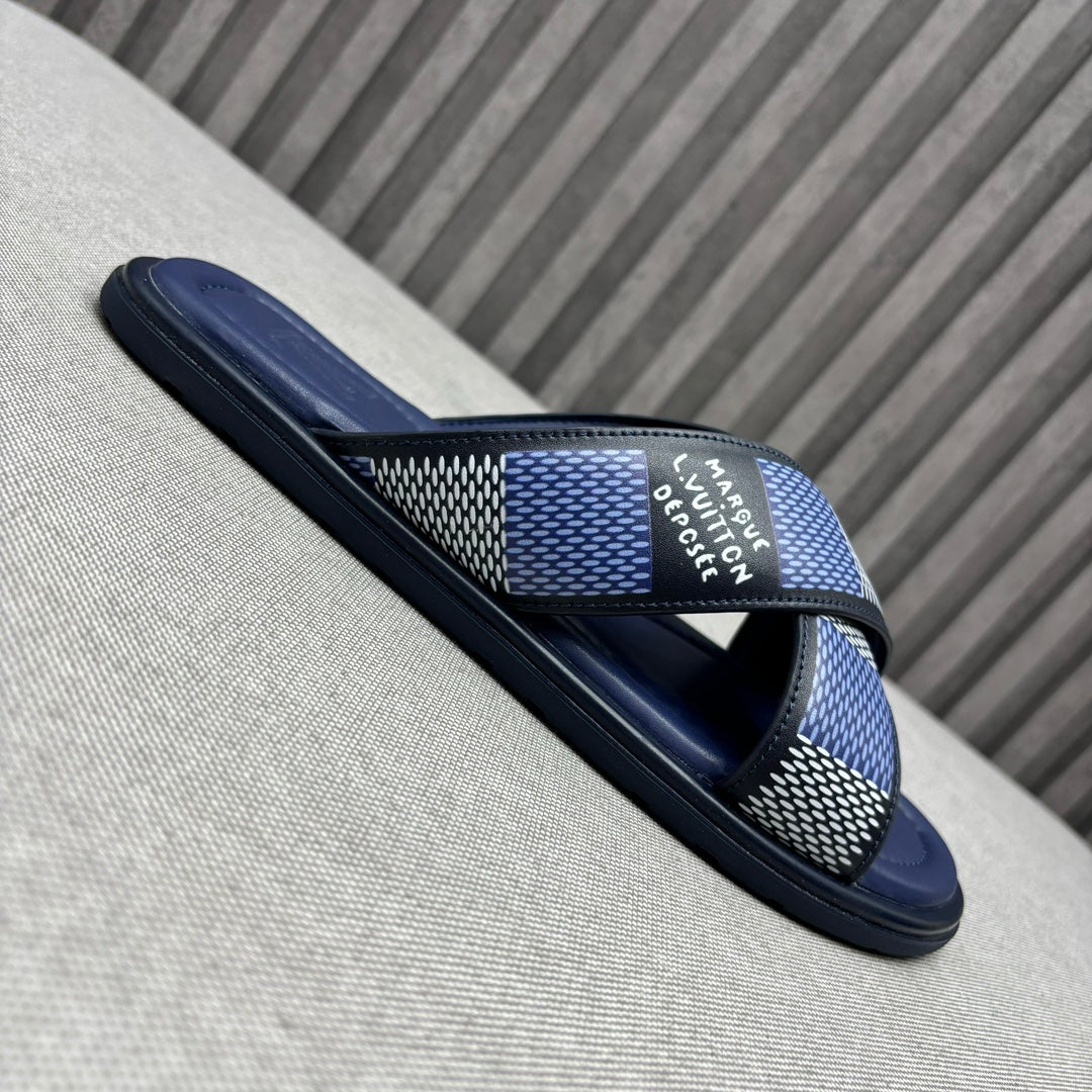 LV VENICE MULE SANDALS NAVY BLUE