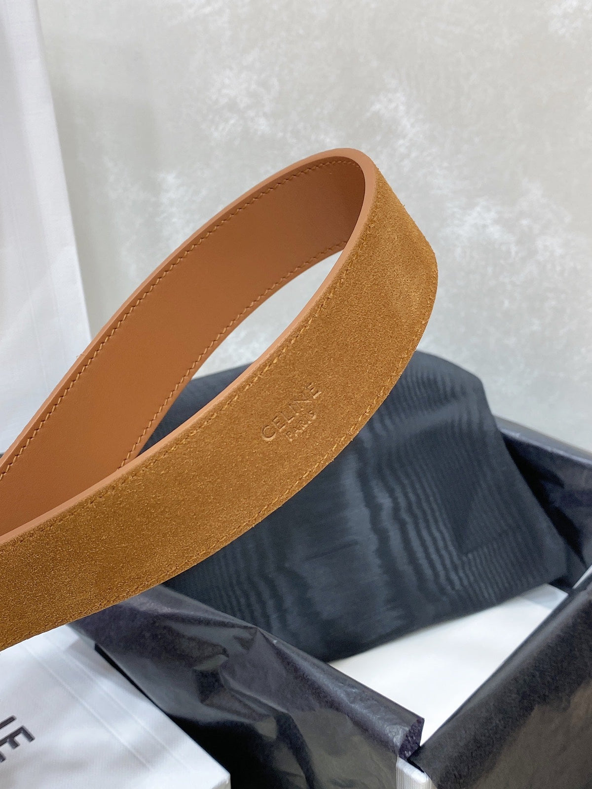 CL LARGE 30 MM TRIOMPHE BELT IN BRONZE BROWN GOLD HARDWARE