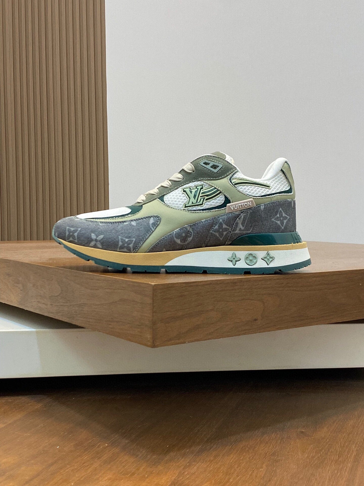 LV RUN WAY TRAINERS SHOES LIGHT GREY