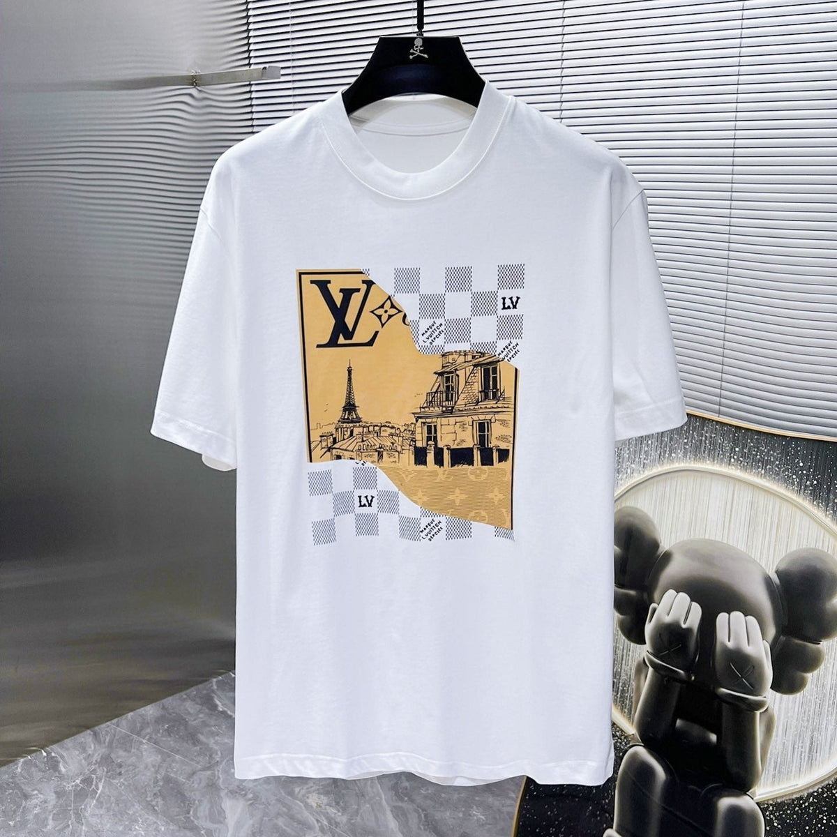 LV T-SHIRT IN WHITE COTTON EIFFEL TOWER PRINT 238804