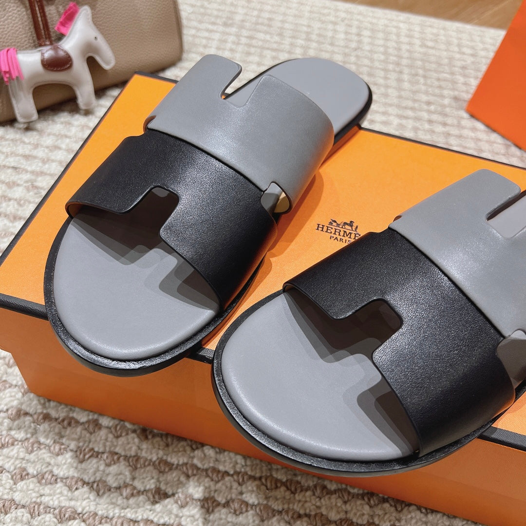 HM Izmir Sandals Gray Black Calfskin 294940