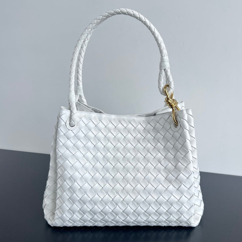 BV Intrecciato 30cm Bag White Leather 532239