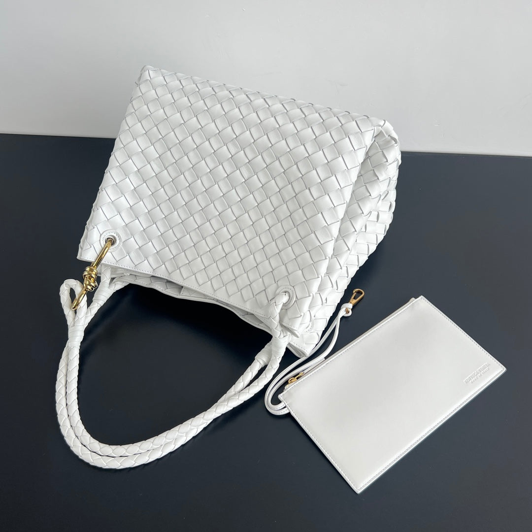 BV Intrecciato 30cm Bag White Leather 532239