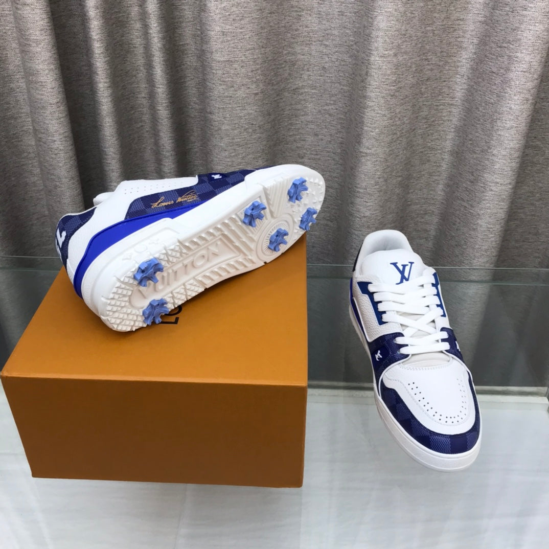 LV Trainer Sneaker Dark Blue White Cowhide