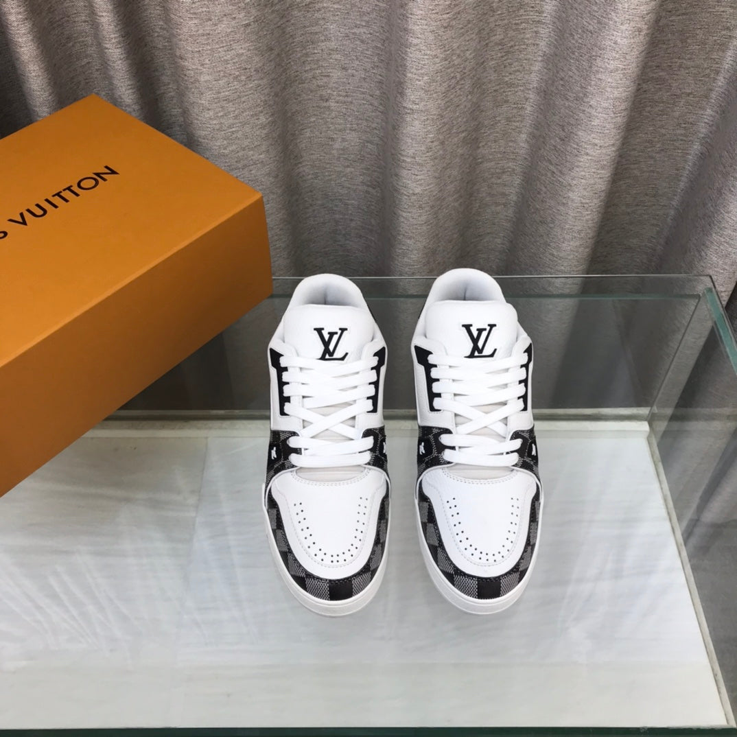 LV Trainer Sneaker Black White Cowhide