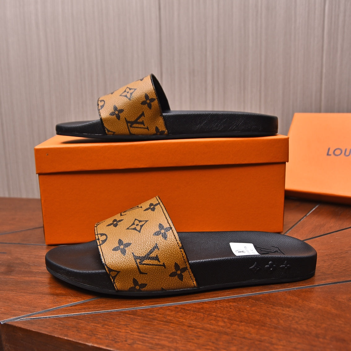 LV MULE CHOCOLATE BROWN MONOGRAM CALFSKIN