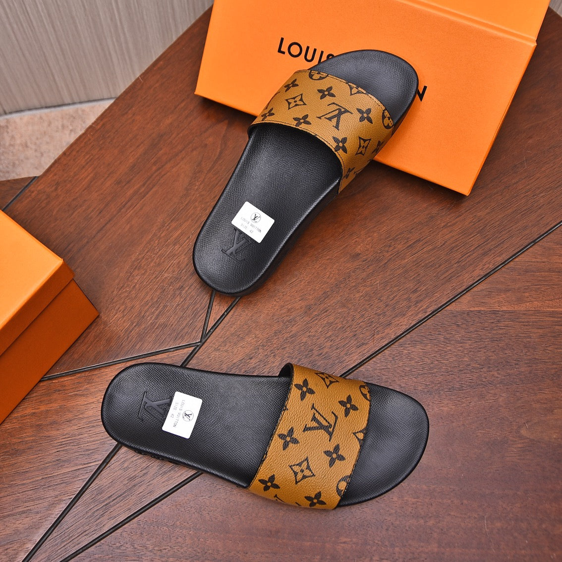 LV MULE CHOCOLATE BROWN MONOGRAM CALFSKIN