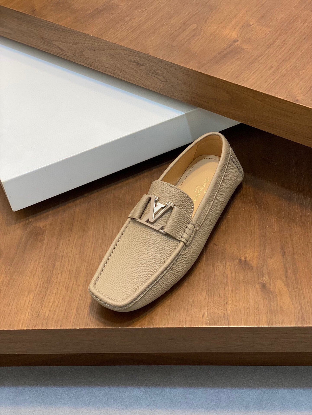LV LOAFER IN DARK CREAM WRINKLE CALFSKIN