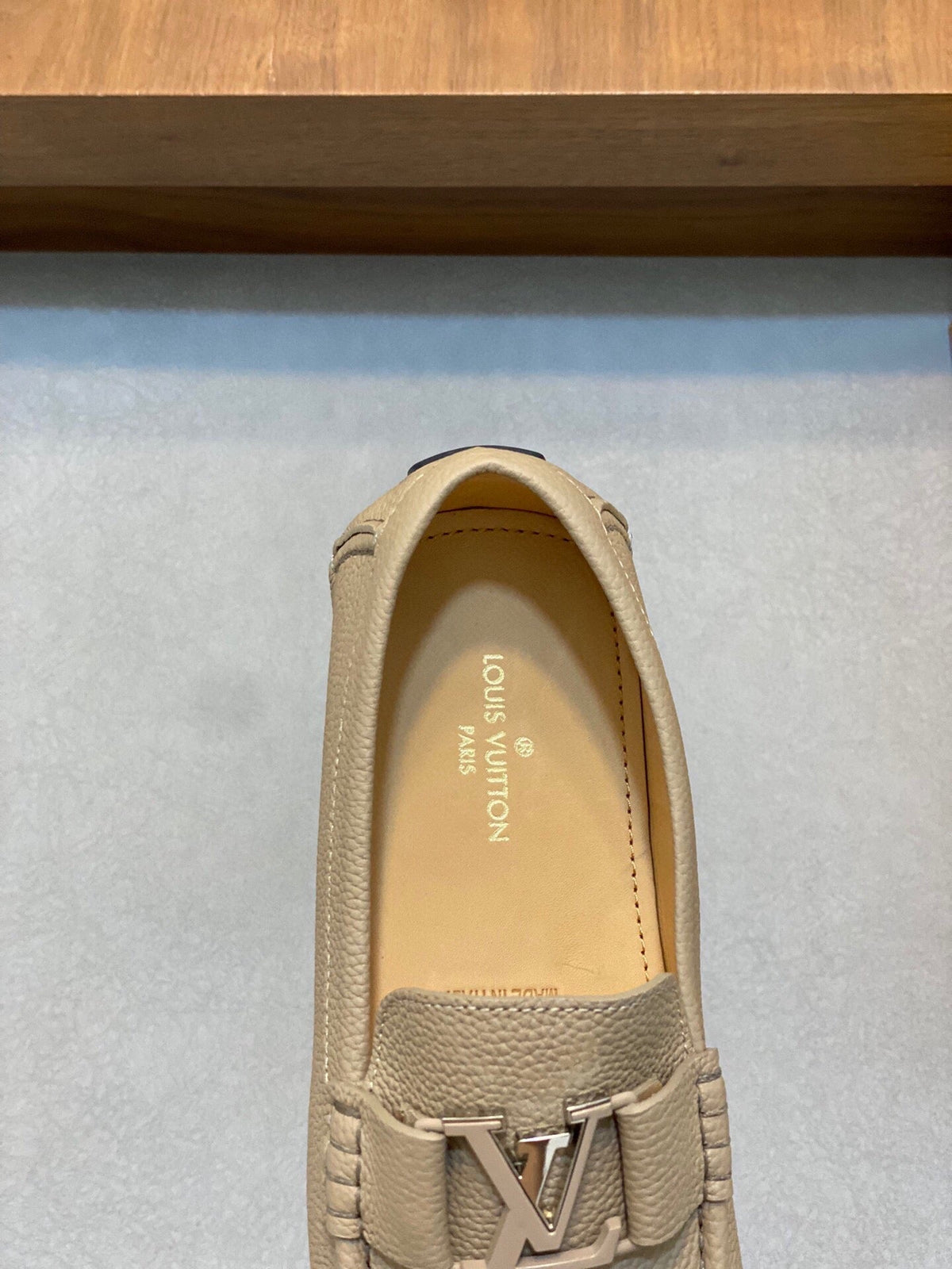 LV LOAFER IN DARK CREAM WRINKLE CALFSKIN