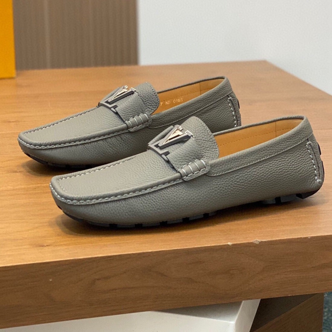 LV LOAFER IN SARDINE GREY WRINKLE CALFSKIN