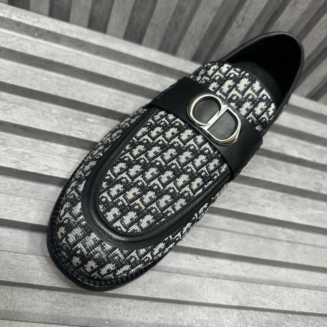 CD SYMBOL GRANVILLE LOAFER BLACK MONOGRAM JACQUARD