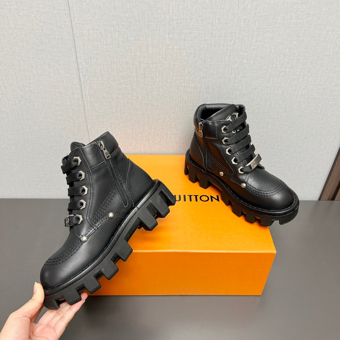 LV Checker Ankle Boot 60mm Black Cowhide