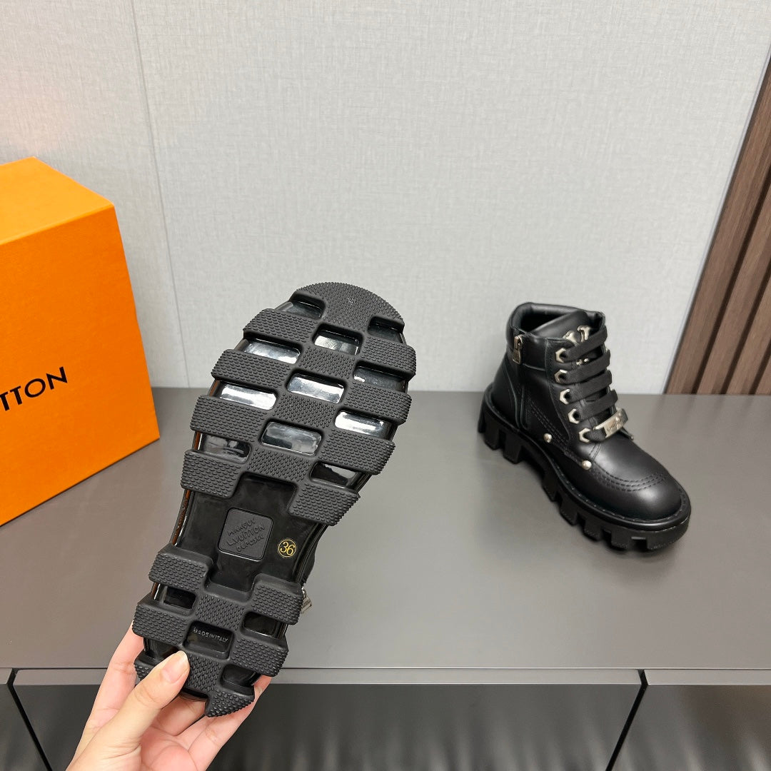 LV Checker Ankle Boot 60mm Black Cowhide