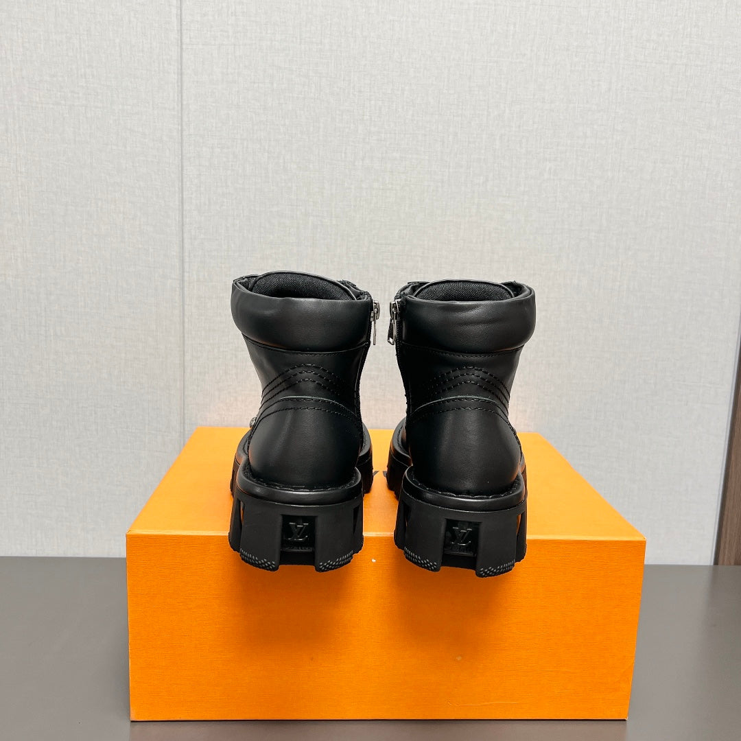 LV Checker Ankle Boot 60mm Black Cowhide
