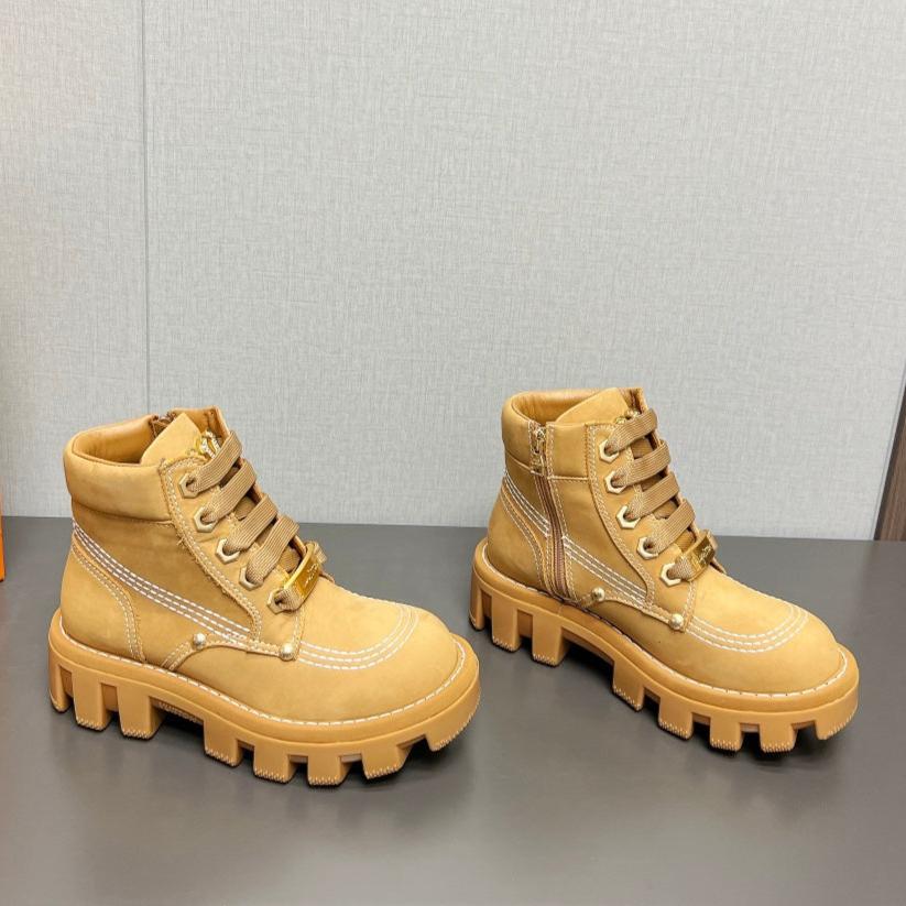 LV Checker Ankle Boot 60mm Brown Yellow Suede