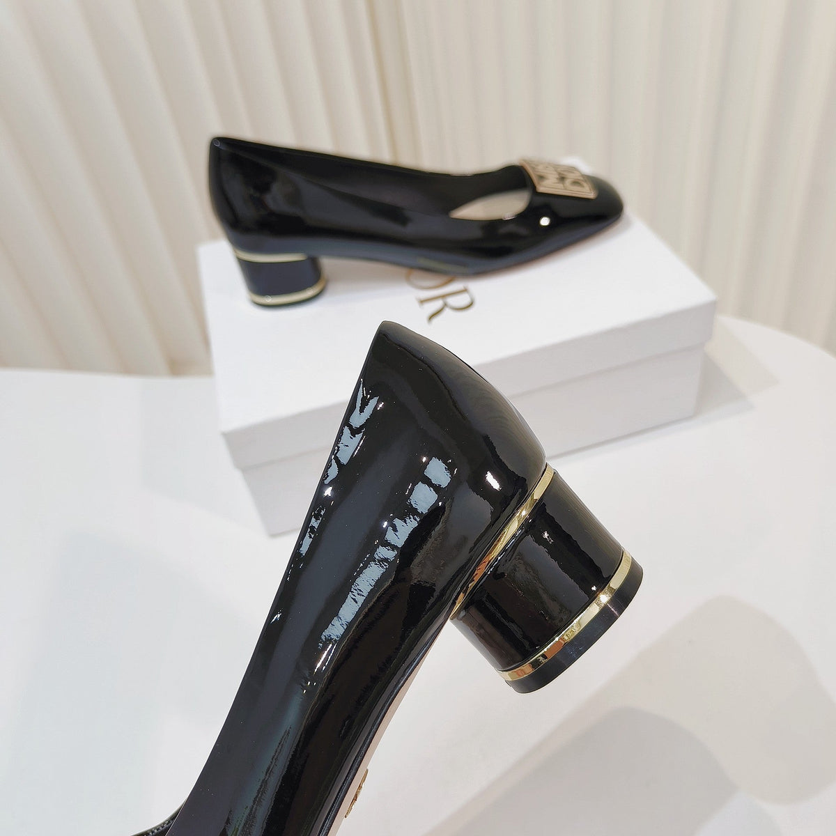 Miss Dior Pump 40mm In Glossy Black Cowhide 111368