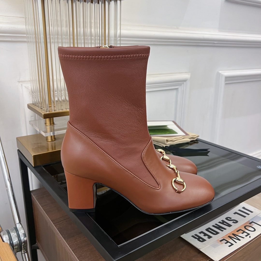 GG Horsebit Ankle Boot 65 Brown Calfskin