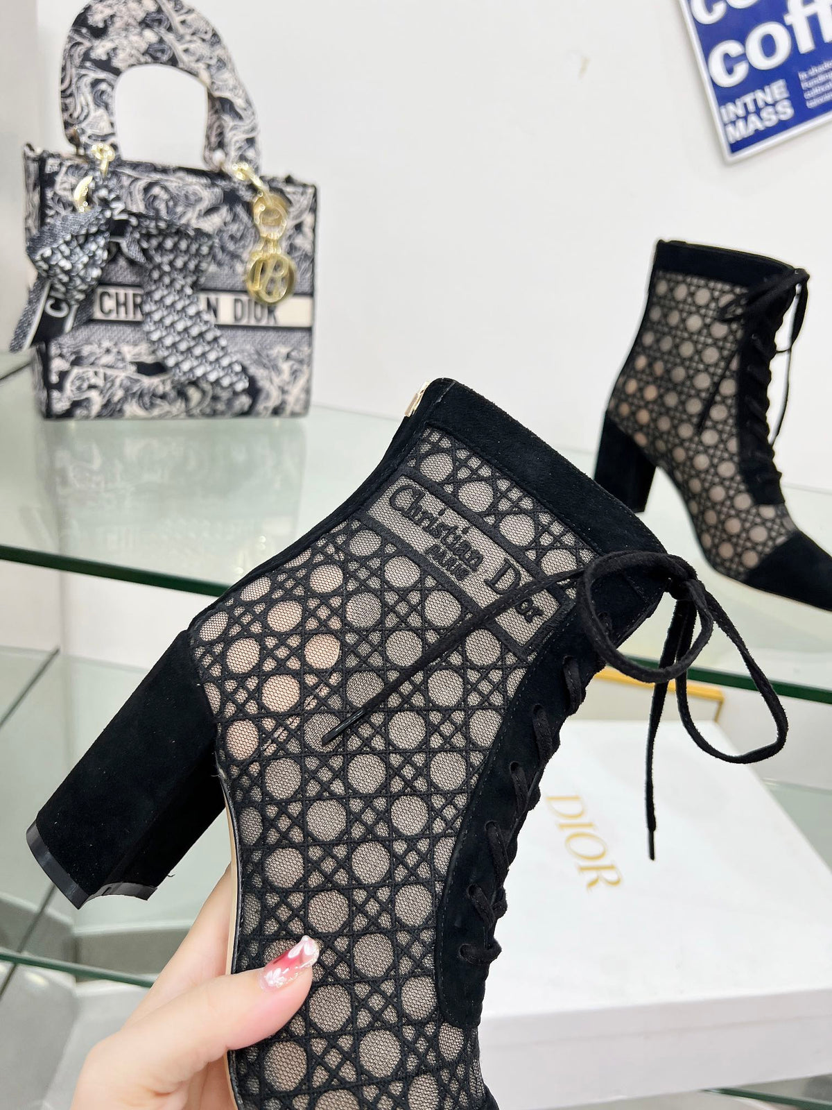 CD Naugtily-D Heeled Ankle Boot Black Fabric