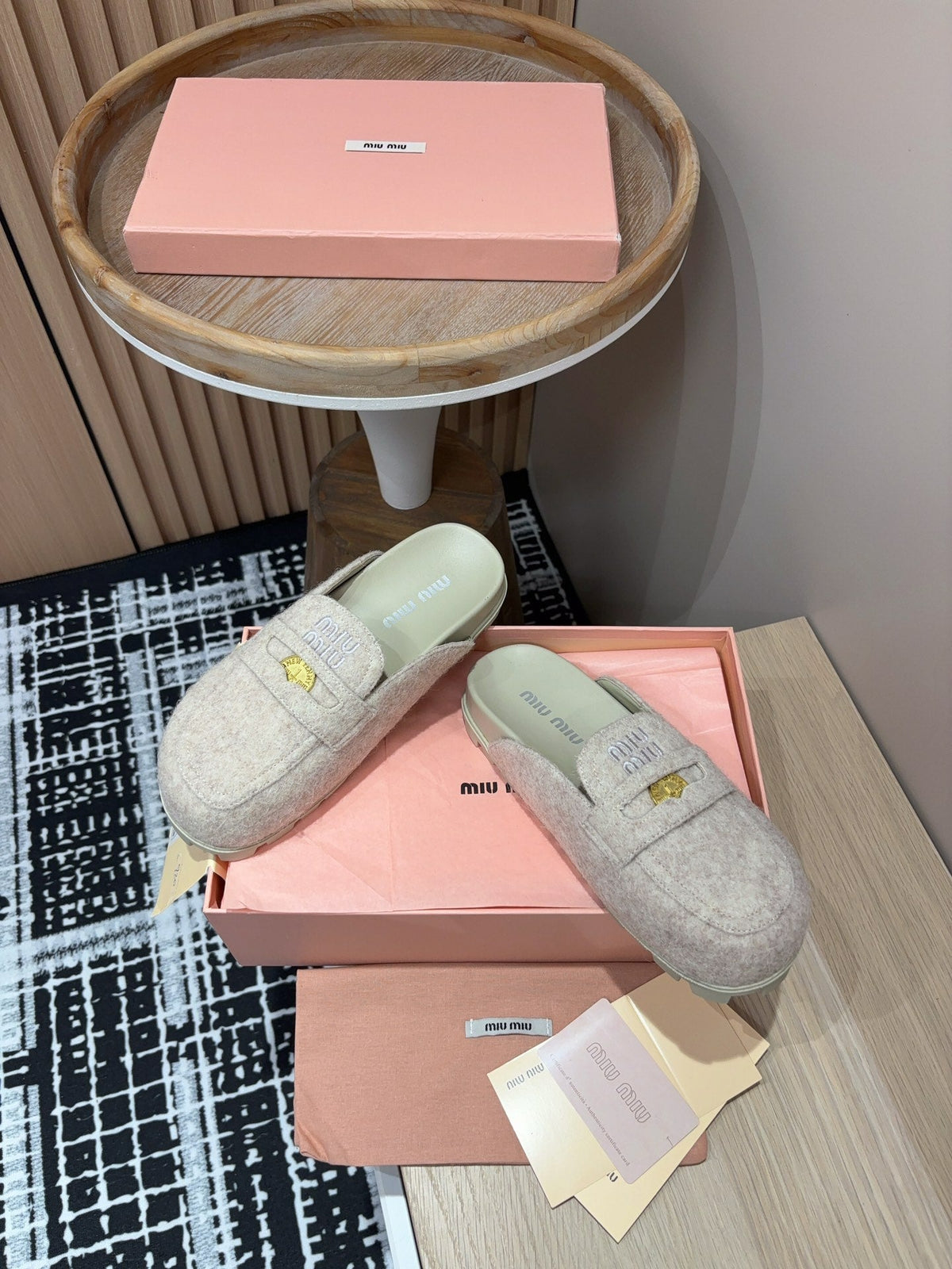 Miu slippers Pastel Pink Wool