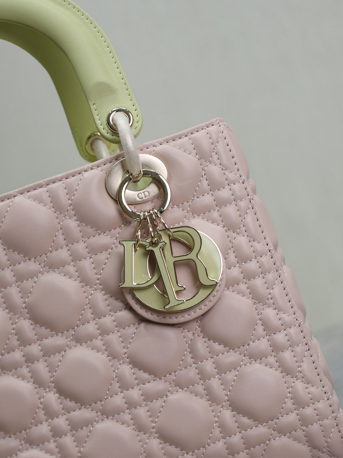 Lady Bag 20cm Pink Pale Green Lambskin