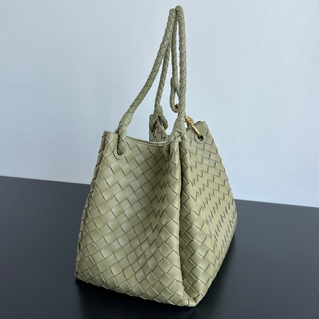 BV Intrecciato 30cm Bag Cave Stone Green Leather 532264