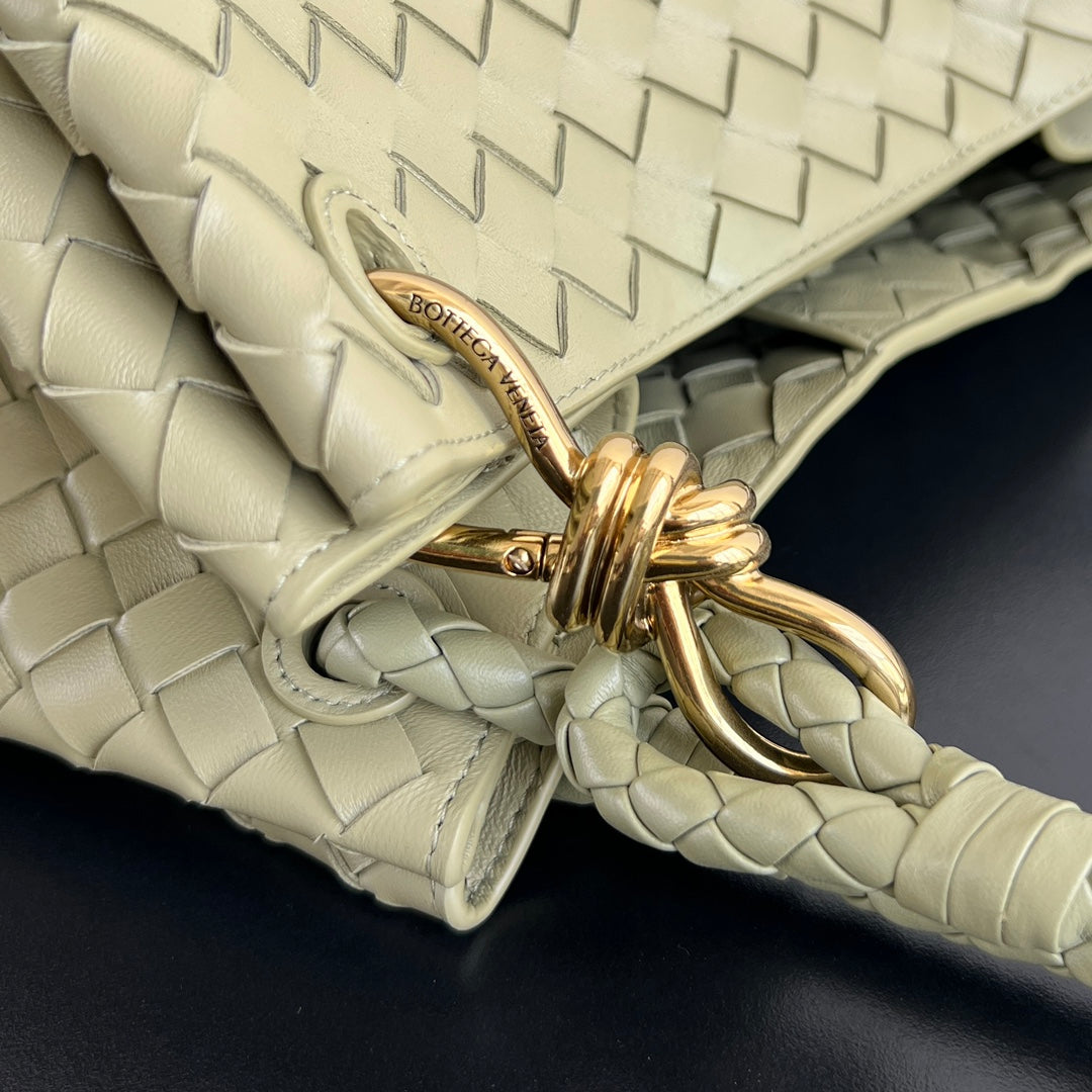 BV Intrecciato 30cm Bag Cave Stone Green Leather 532264