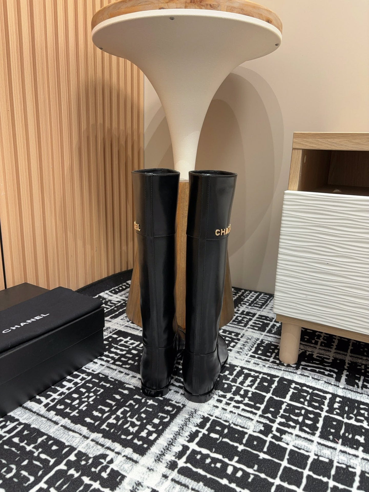 CC High Boots 20mm Black Calfskin