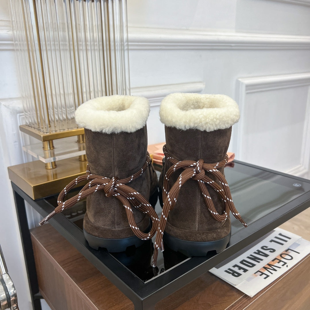 Miu Ankle Boots Dark Brown Suede
