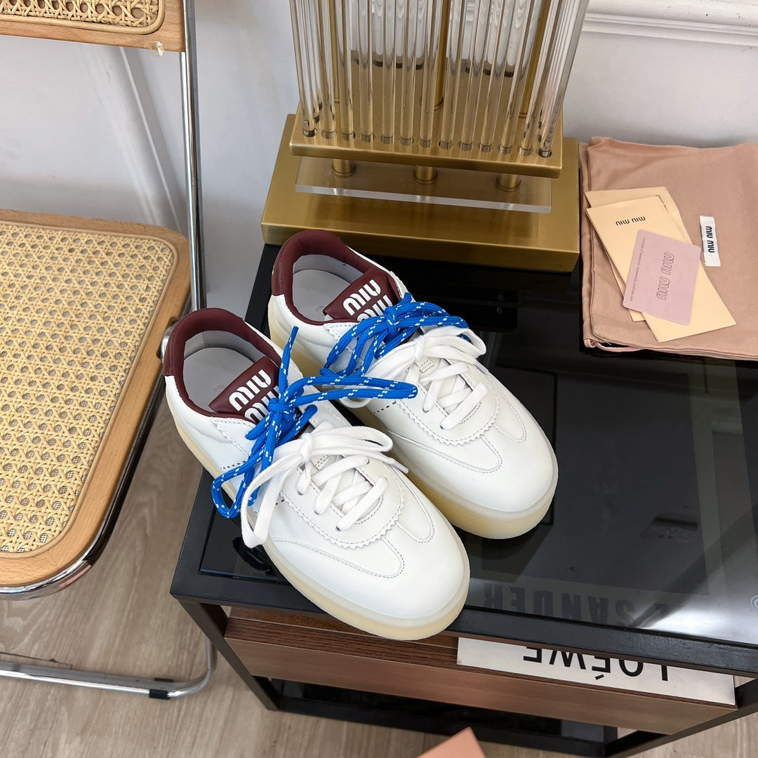 Miu Sneakers White Mix Blue Straps Cowhide