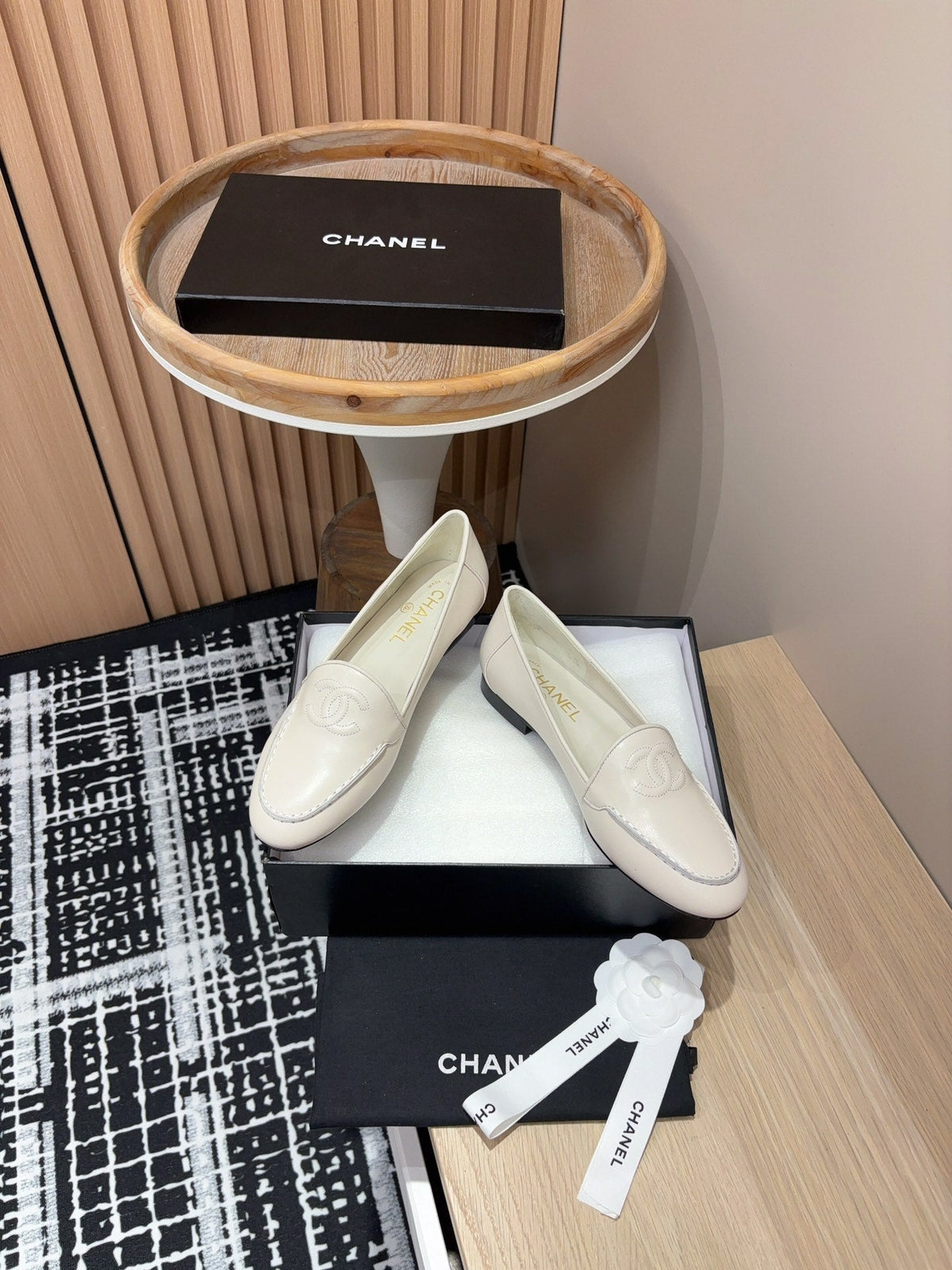 CC Moccasins White Lambskin