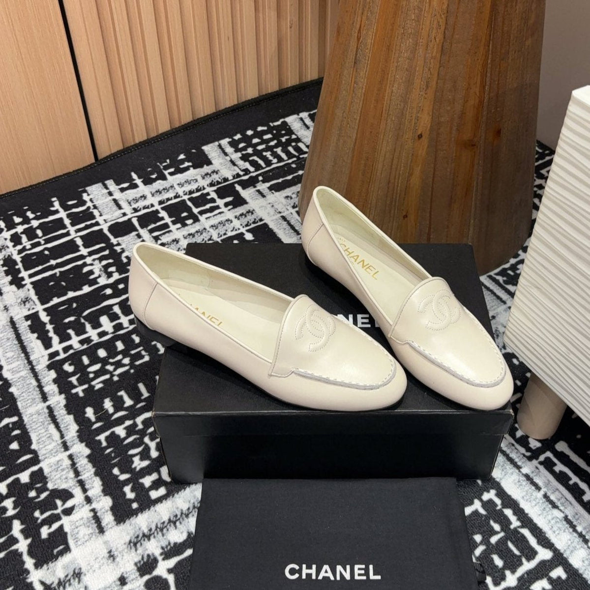 CC Moccasins White Lambskin