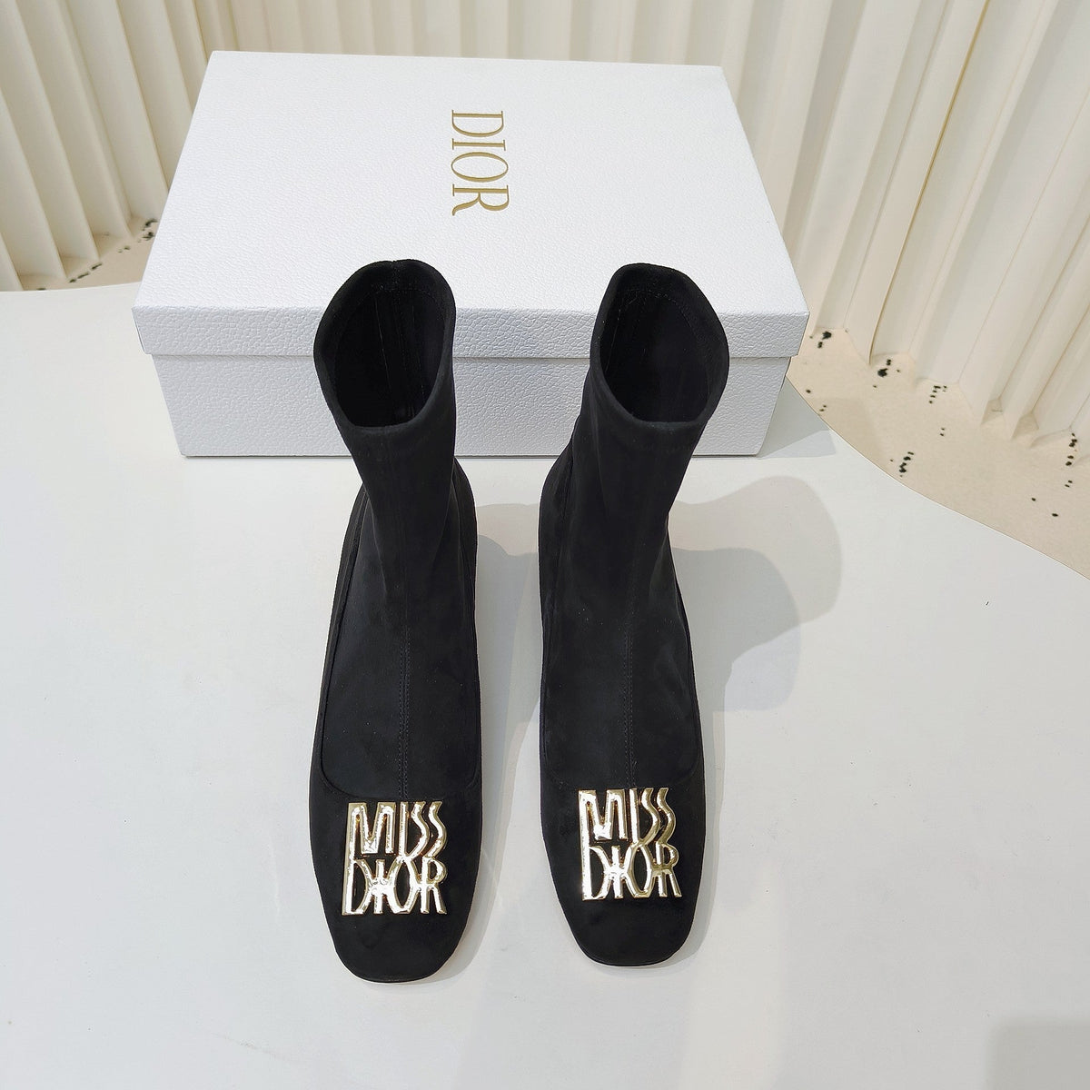 Miss Dior Ankle Boots 40mm Black Suede 111389