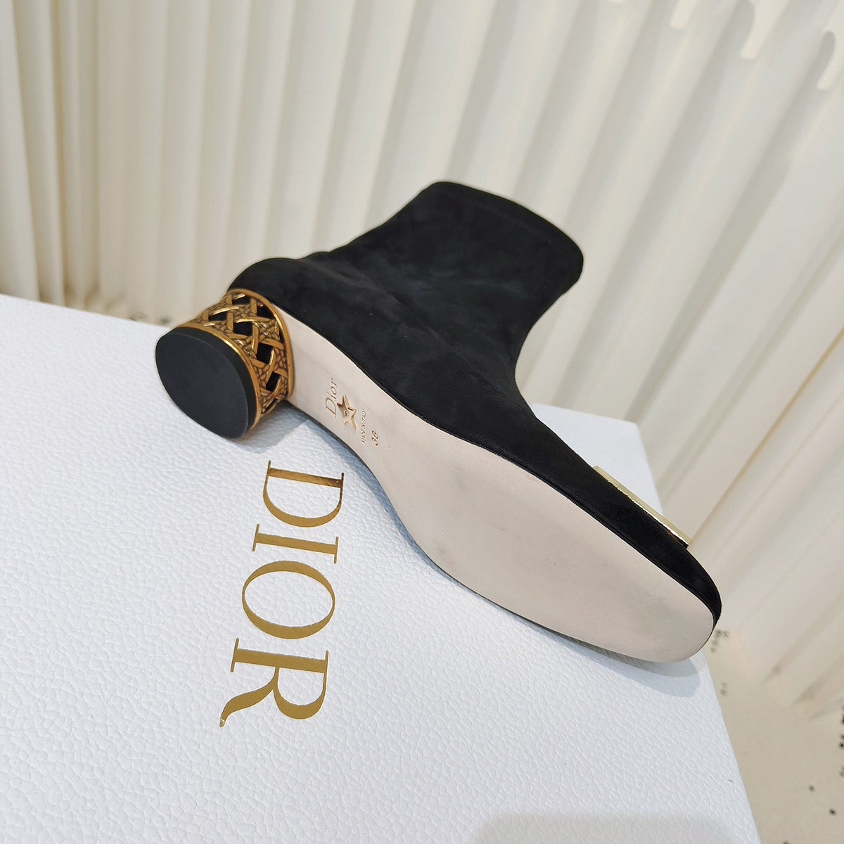 Miss Dior Ankle Boots 40mm Black Suede 111389