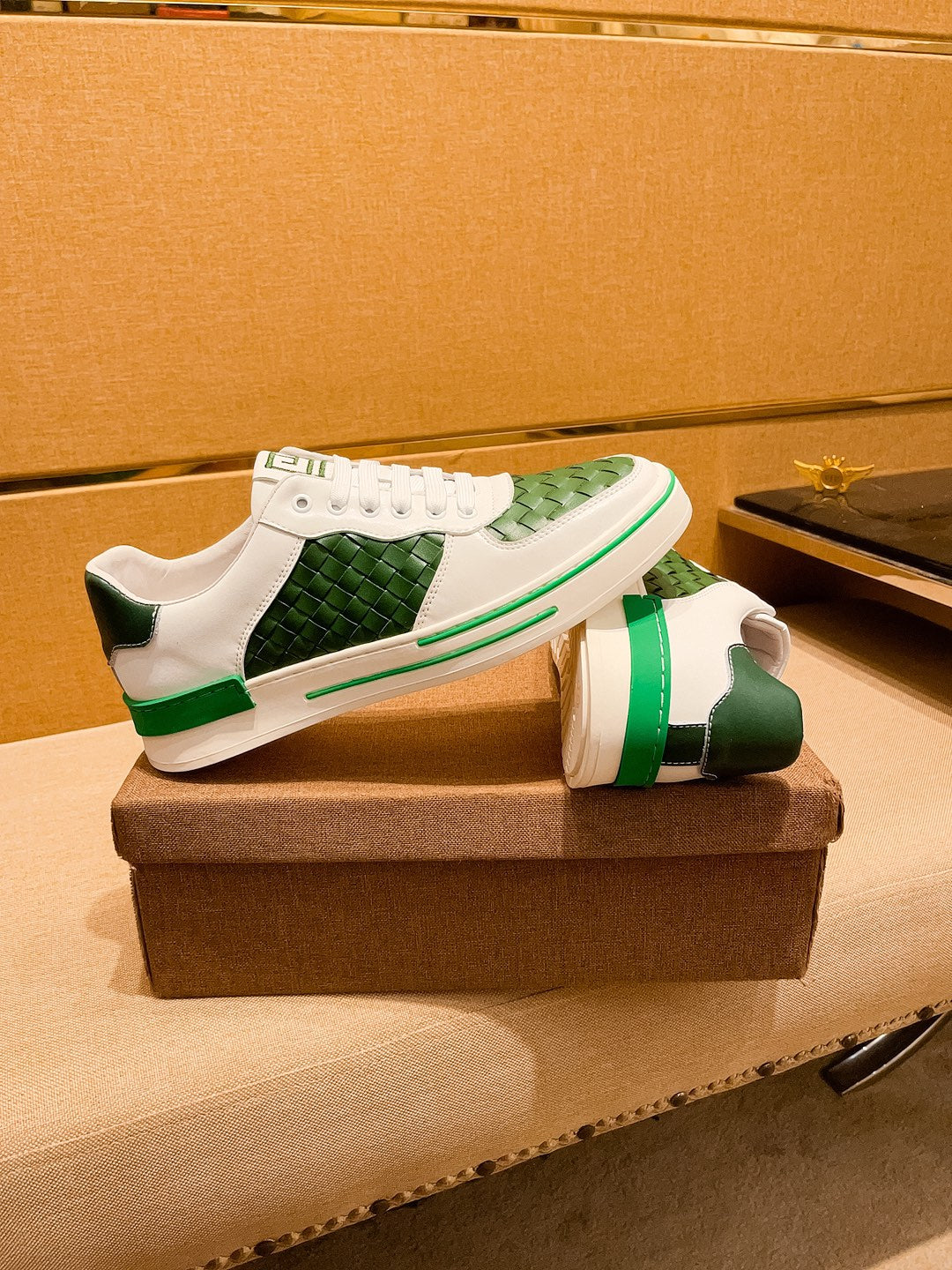 GG Men's Sneaker Green Cowhide 444492
