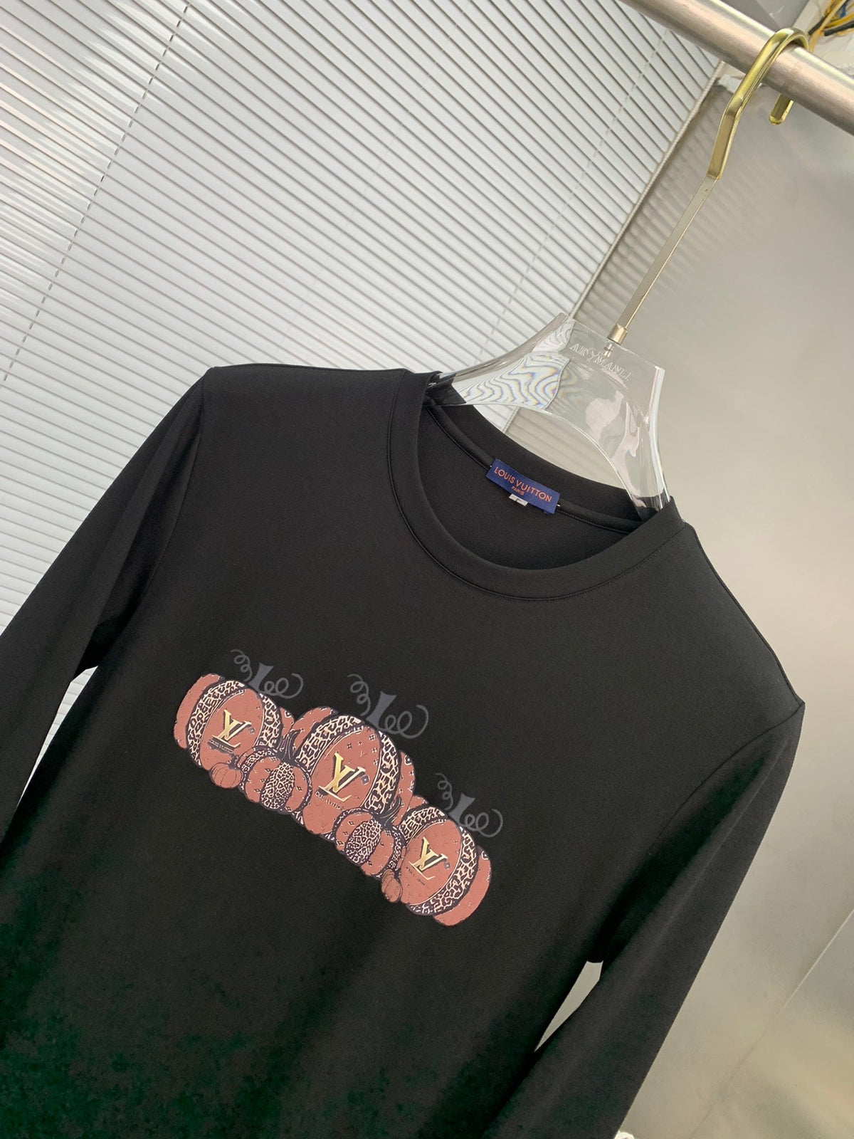 LONG-SLEEVE T-SHIRT BLACK COTTON 239578