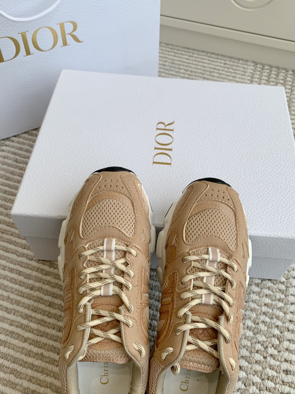 CD Chrono Sneaker In Brown Mesh Fabric And Suede  105381