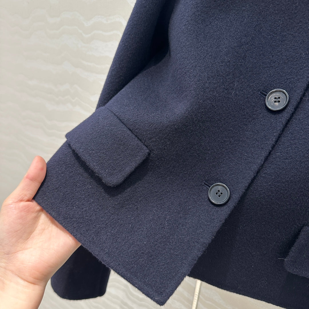 Prada Jacket Navy Blue Wool Cashmere