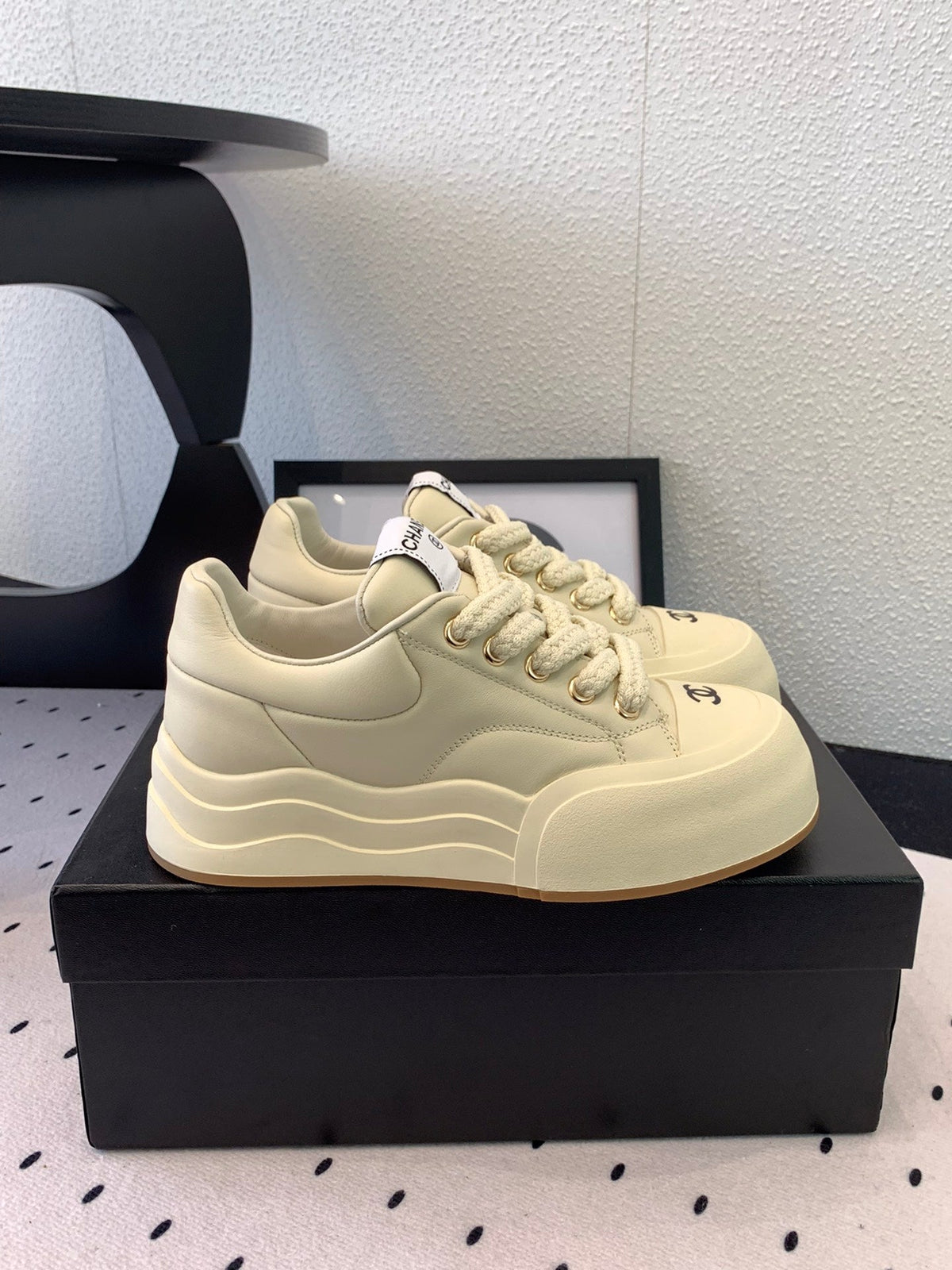 CC Sneaker 50mm In Ivory White Cowhide 147066