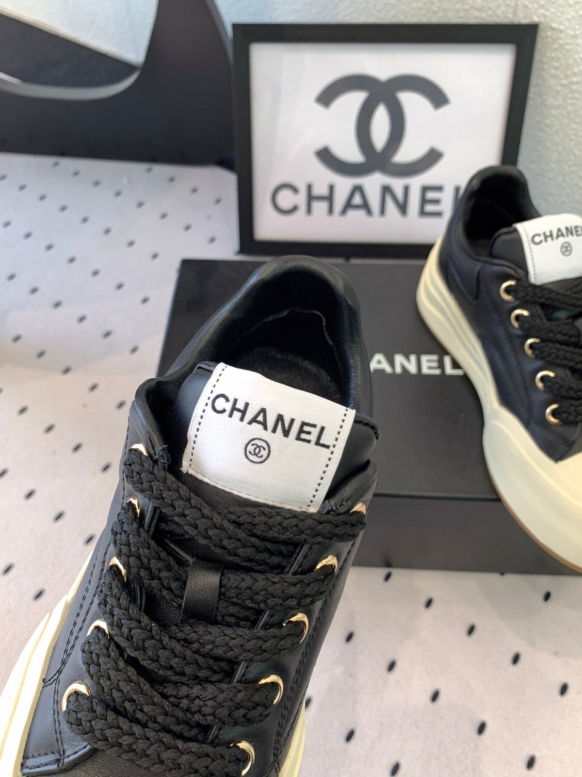CC Sneaker 50mm In Black Cowhide 147067