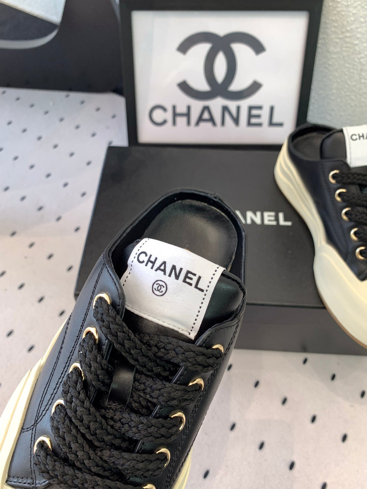 CC Mule Sneaker 50mm In Black Cowhide 147070