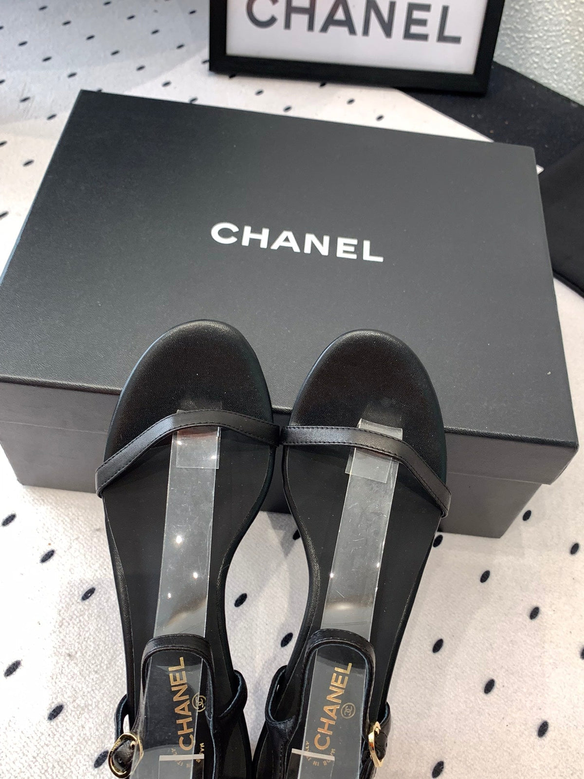CC Sandal In Black Lambskin 147090