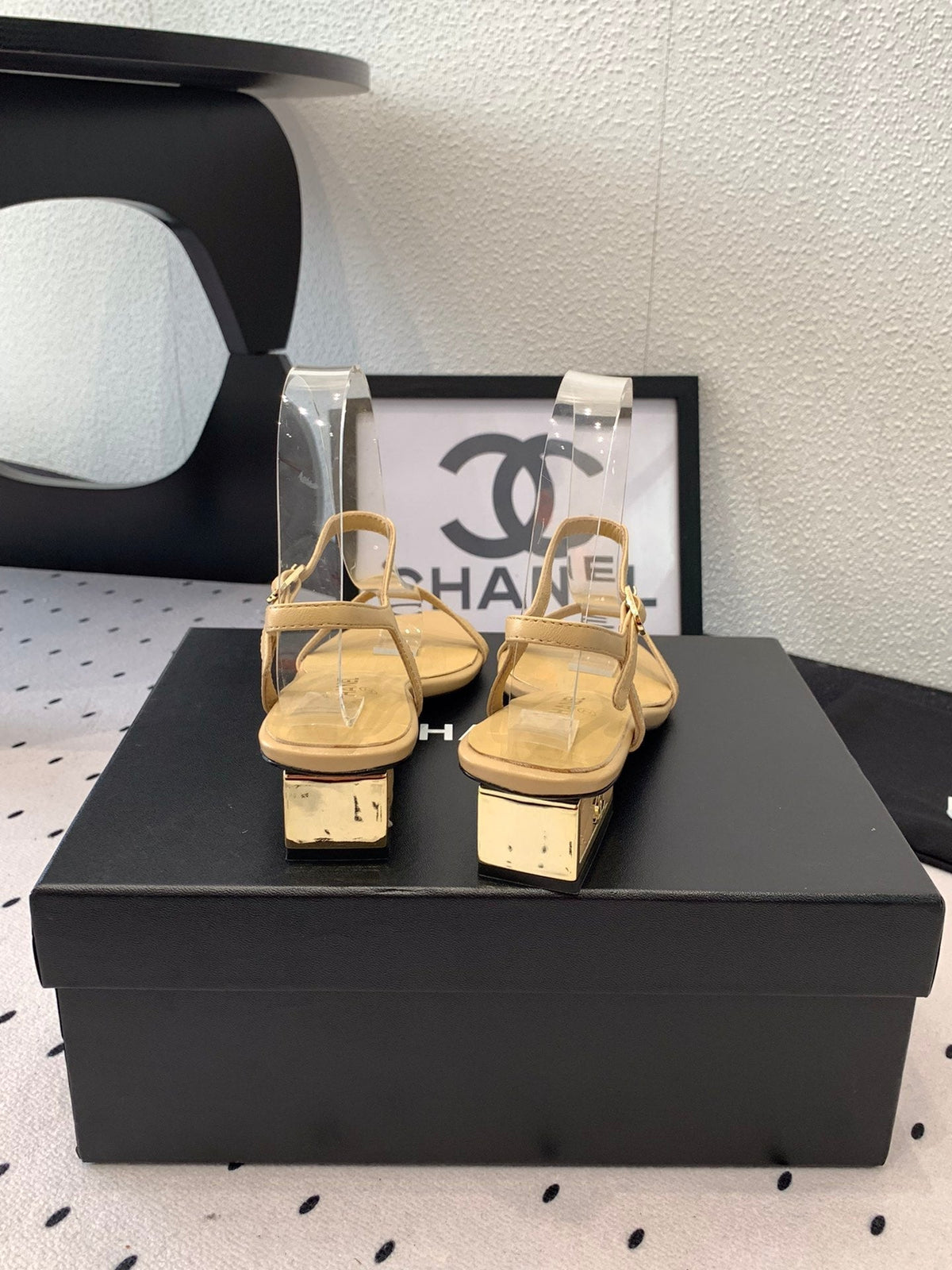 CC Sandal In Dark Beige Lambskin 147091