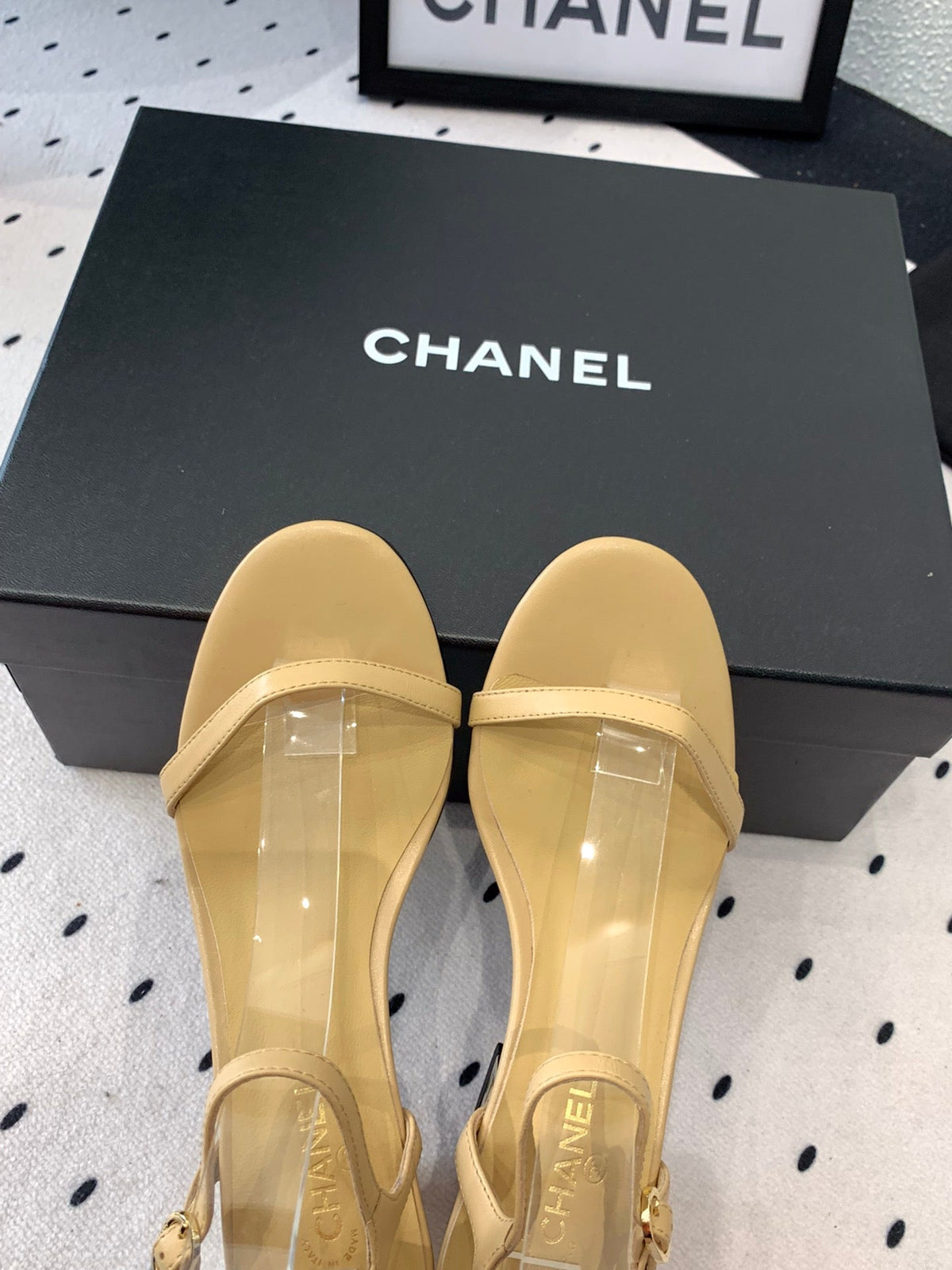 CC Sandal In Dark Beige Lambskin 147094