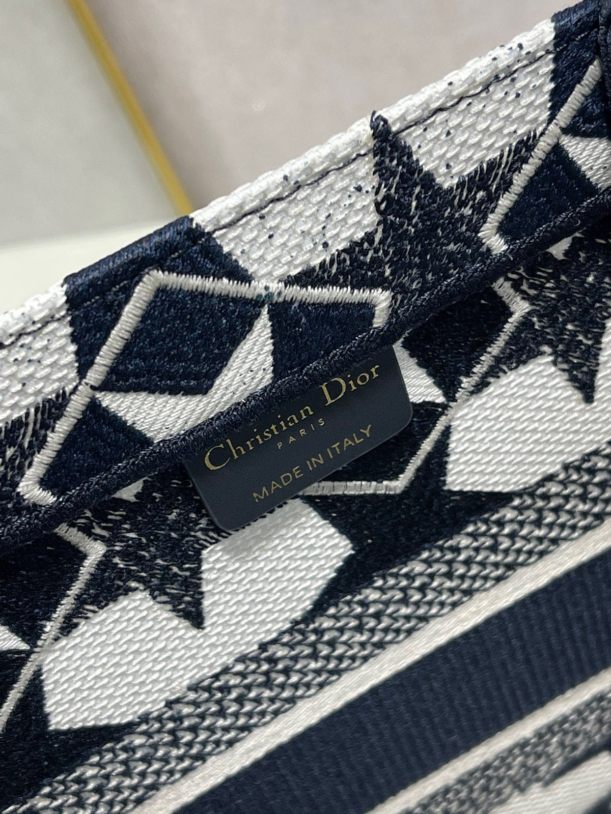 CD Five-pointed Star Book Tote 36cm Bag Blue White Canvas 336522
