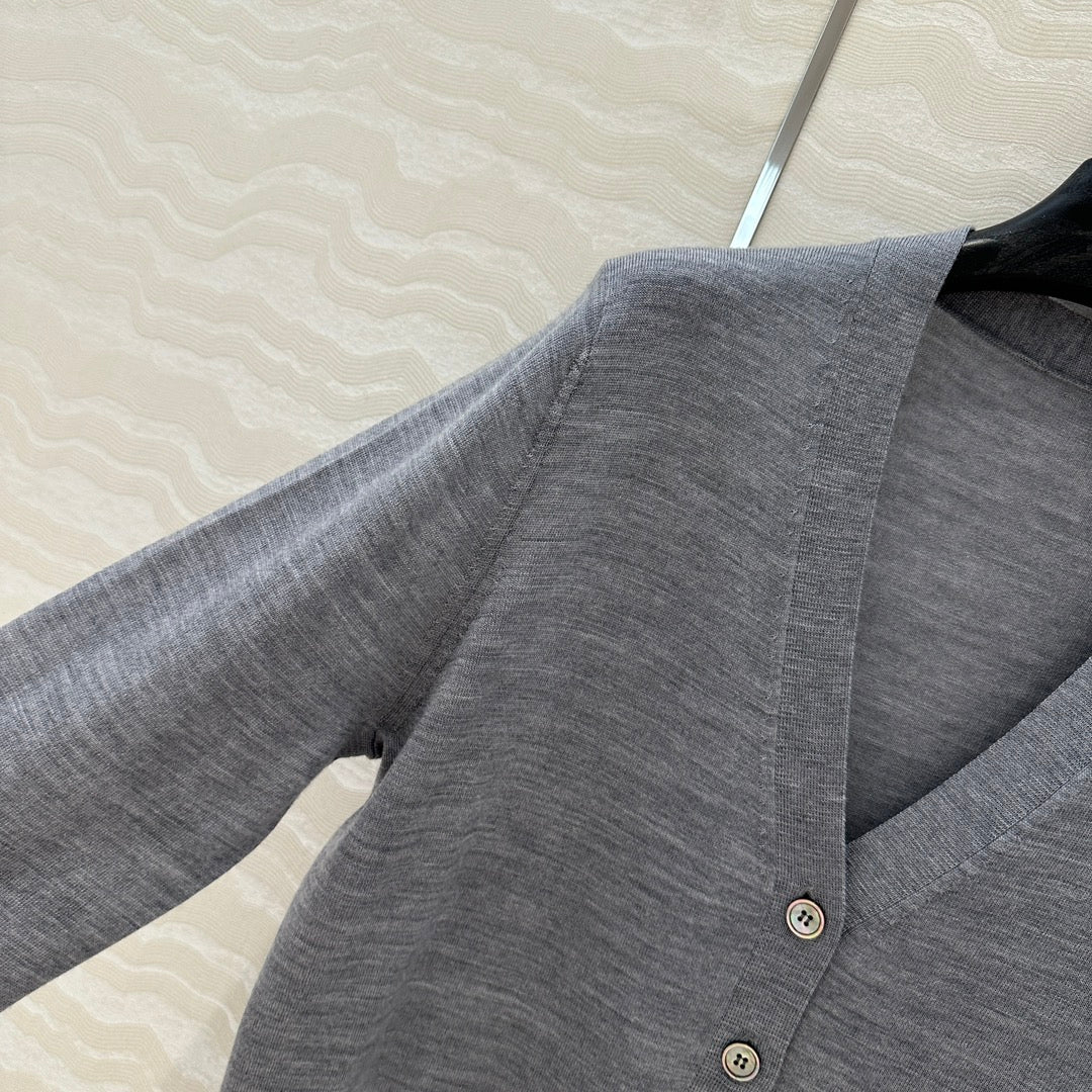 Prada 25 Cardigan Gray Wool