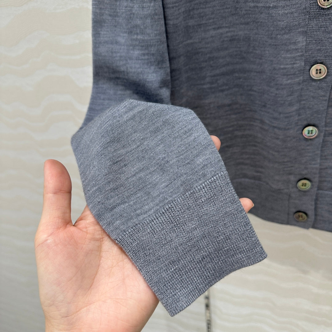 Prada 25 Cardigan Gray Wool