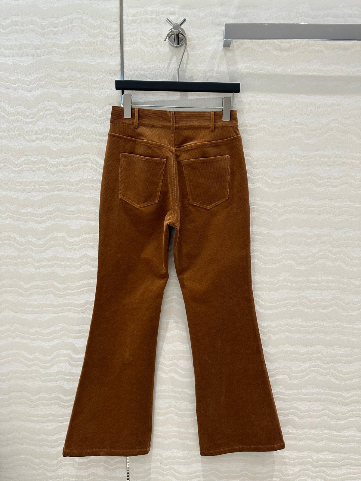 Celine Flared Velvet Pants Brown Cotton