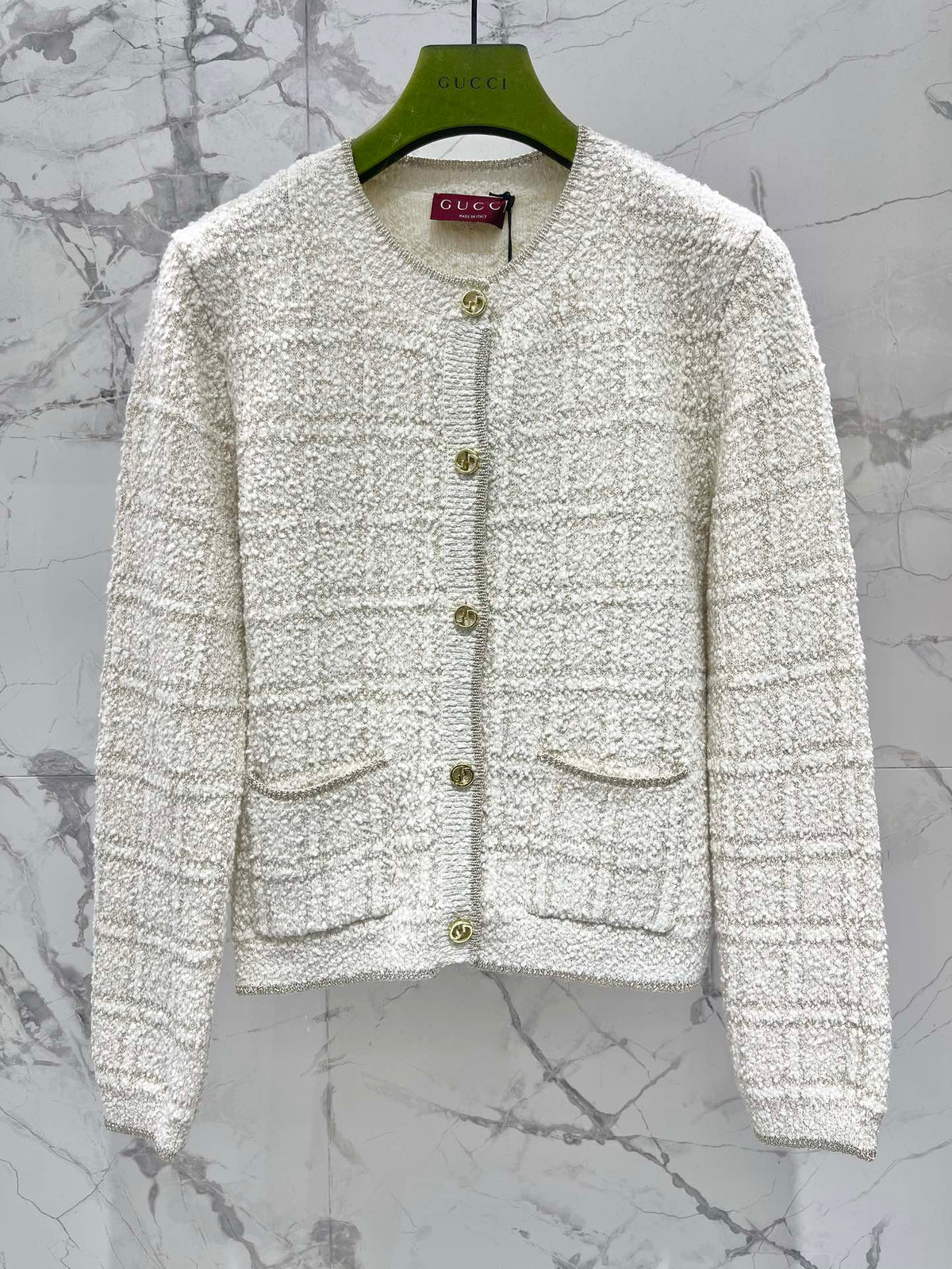 Gucci 2025 Cardigan Cream White Wool